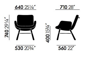 Vitra East River Chair poltroncina - dimensioni