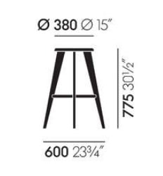 Vitra Tabouret Haut sgabello alto Jean Prouve - dimensioni