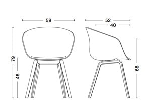 Hay AAC22 poltroncina gambe in legno