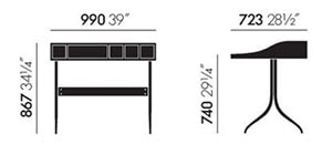 Vitra Home Desk scrivania smart working e home office - dimensioni