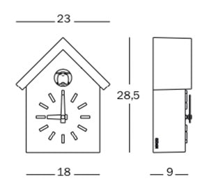 Magis Cu-Clock orologio a cucù - dimensioni
