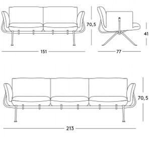 Magis Officina sofa - dimensioni