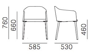 Pedrali Laja Wood poltroncina