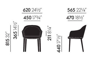 Vitra Softshell Chair sedia 4 gambe - dimensioni