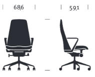 Herman Miller Taper sedia ufficio direzionale ergonomica performante - dimensioni