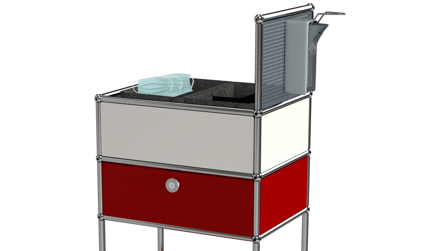 USM Safe Cart carrello ruote igiene ufficio dettaglio 2