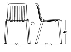 Magis Plato sedia alluminio Jasper Morrison dimensioni