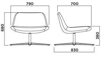 Infiniti Pure Loop Lounge poltroncina girevole - dimensioni
