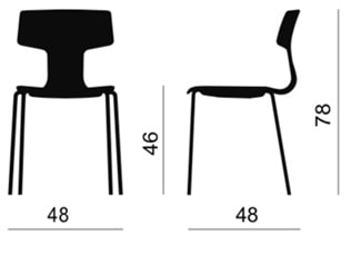Colos  Split sedia per scuole - dimensioni