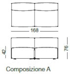Magis Costume divano modulare componibile - 2 posti dimensioni
