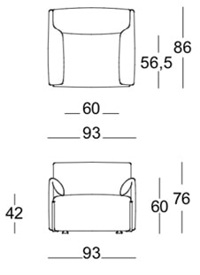 Magis Costume Poltrona modulare - dimensioni