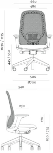 Yoga sedia ufficio ergonomica di design - dimensioni