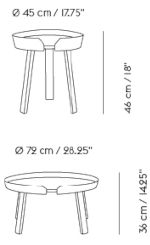 muuto Around Coffee Table tavolino basso - dimensioni
