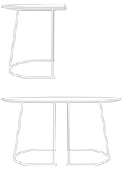 Muuto Airy Coffee Table half e small - dimensioni
