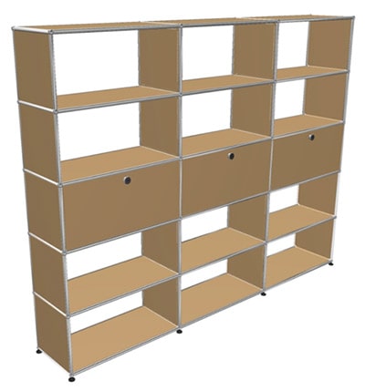 USM Haller libreria modulare componibile con 15 vani: open e ante a ribalta