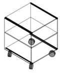 Della Chiara comodino in vetro con ruote - dimensioni