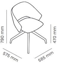 Mara-Icon-Swivel-sedia-imbottita-girevole-base-4-razze-dimensioni