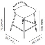 Mara-Icon-Stool-sgabello-imbottito-H65-dimensioni