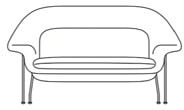 Knoll-Saarinen-Womb-Chair-Settee-Womb-divano-2-posti-dimensioni